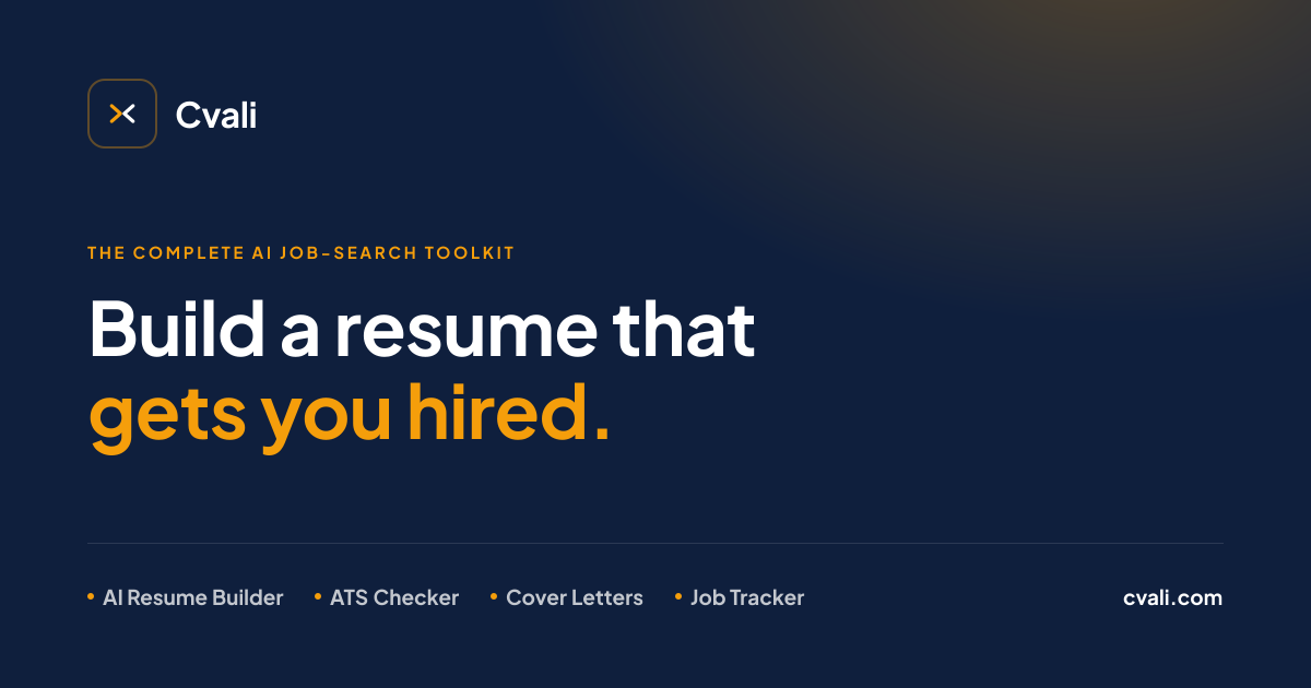 cvali.com — AI Resume Builder screenshot